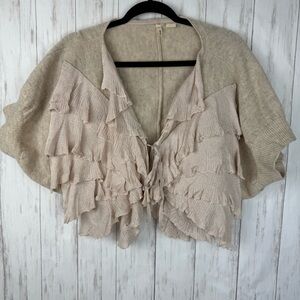 Anthropologie Moth Layered Beige Cardigan